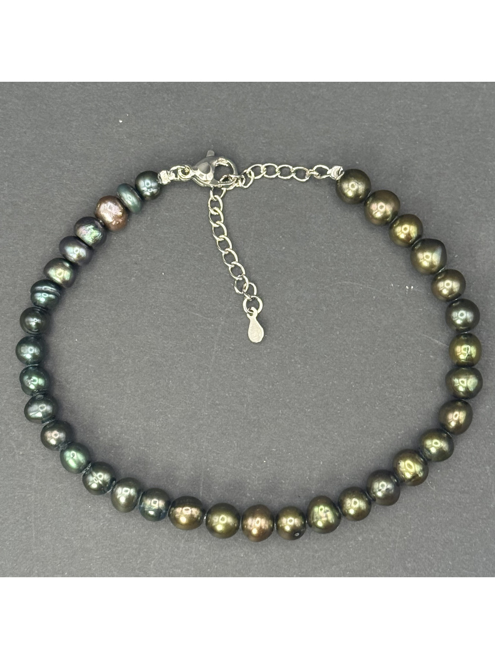 candy+clover oil slick natural pearl bracelet